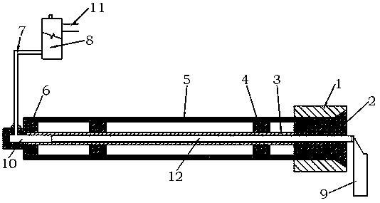 Long-strip-shaped polymer material feeding method and device