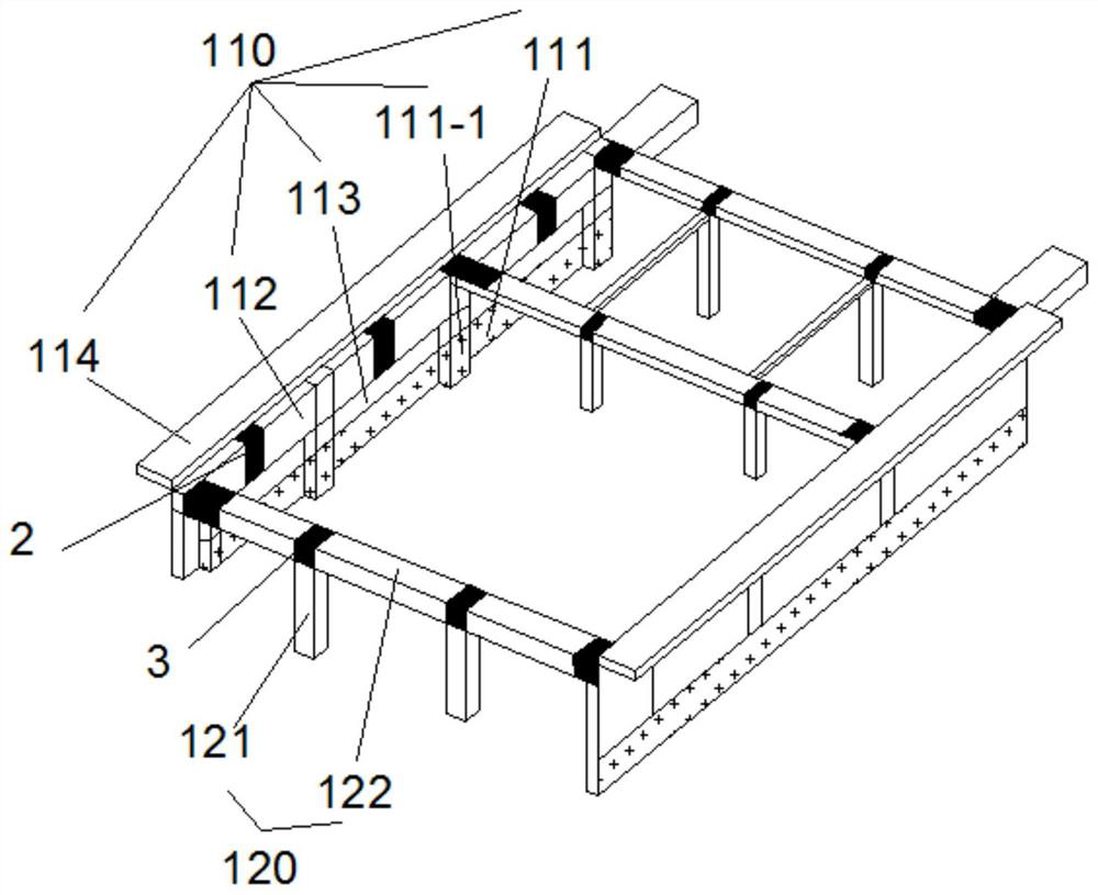 Integrated frame structure for assembling high-speed rail platform