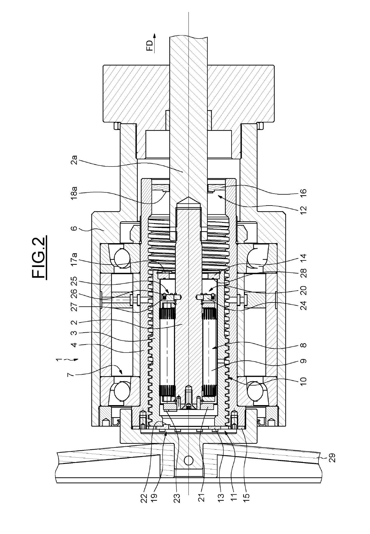 Actuating device with double screw connecting means