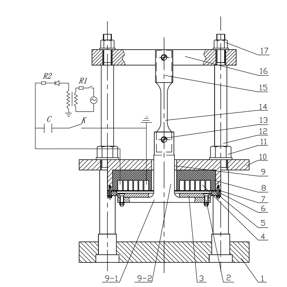 High-speed one-way tensile test device and method