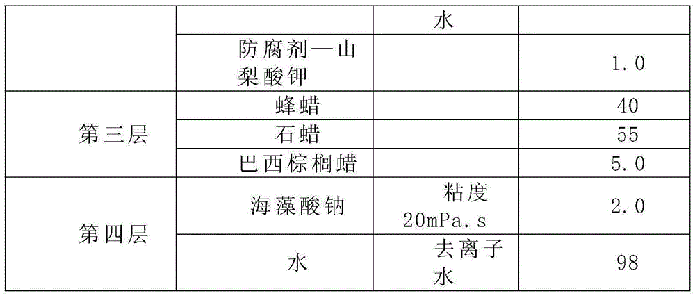 Four-layer water-for-cigarette capsule and preparation method thereof