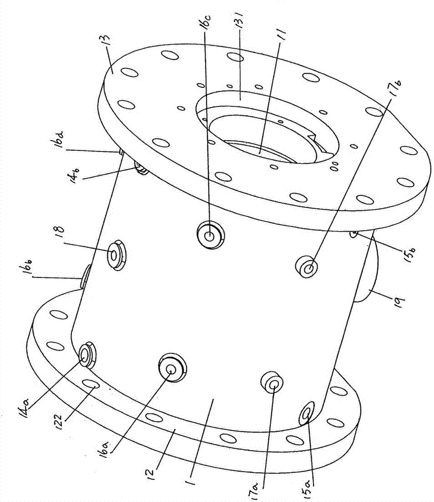 H-shaped cylinder structure for external work output connection of turbo expander
