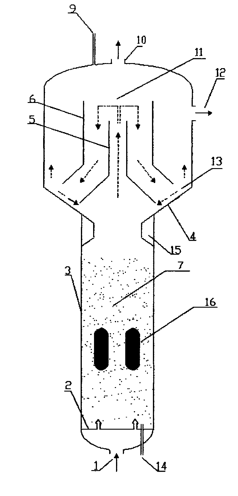 Three-phase fluidized bed reactor