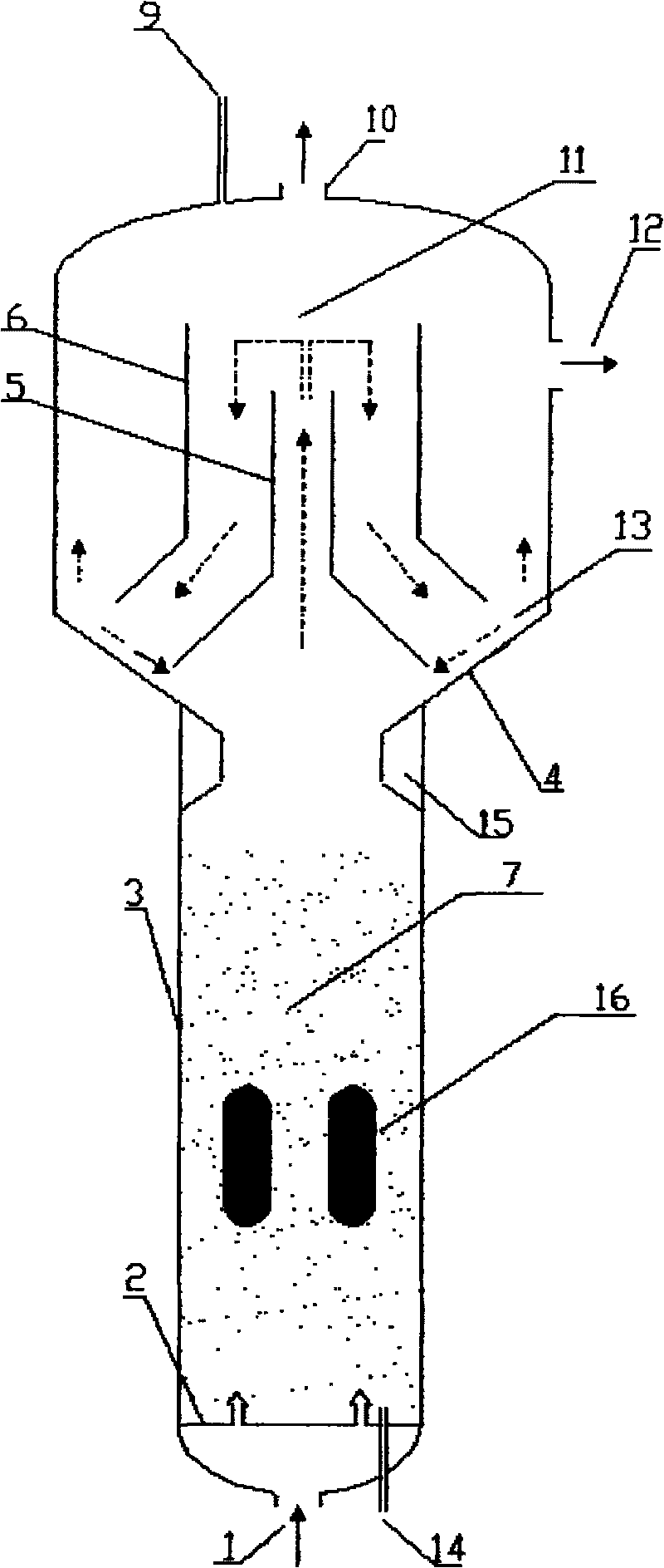 Three-phase fluidized bed reactor