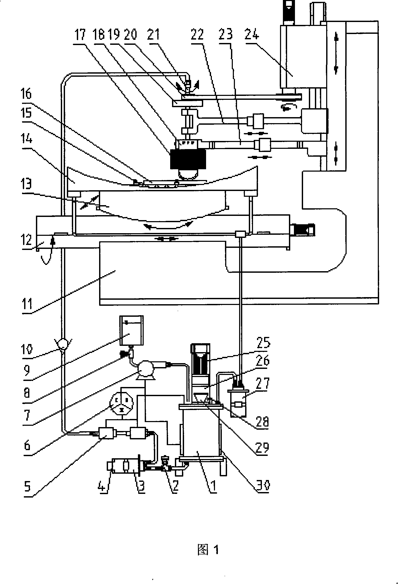 Precise magnetic flowage polishing system for optics parts and method thereof