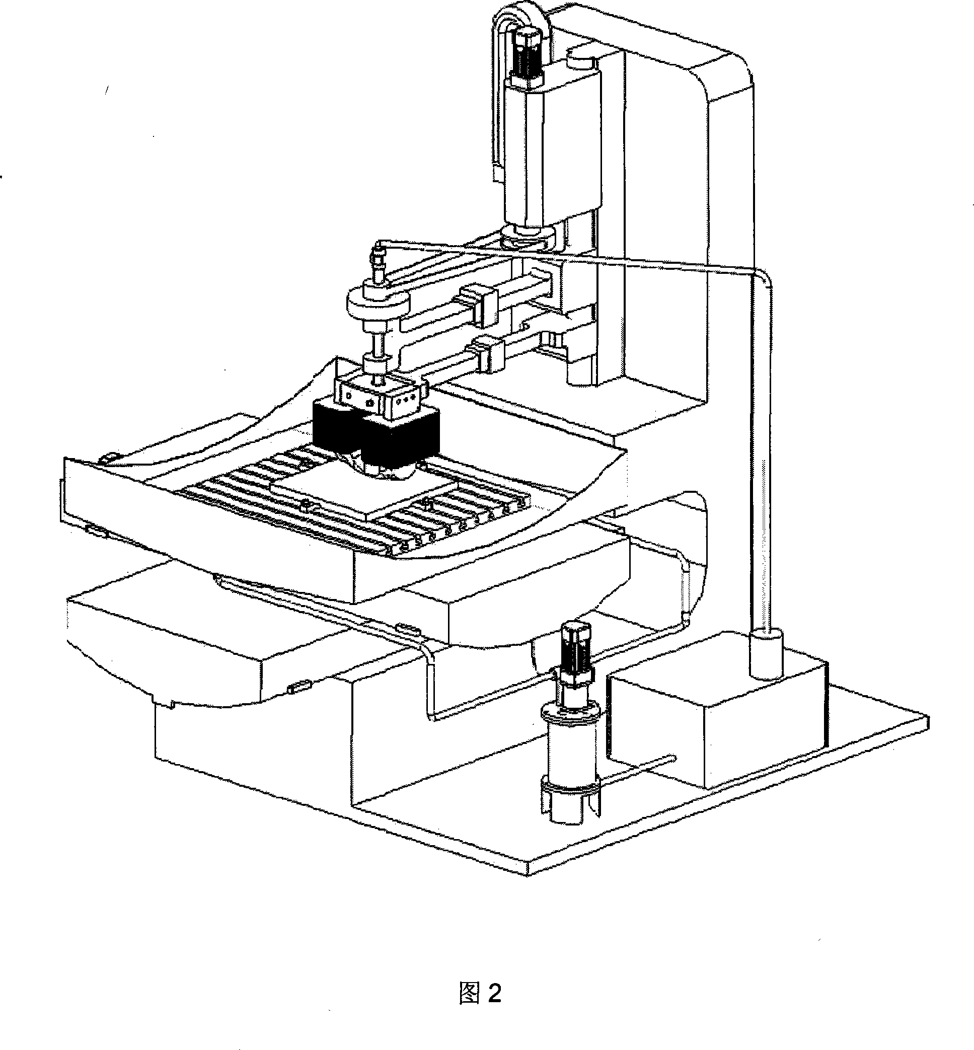 Precise magnetic flowage polishing system for optics parts and method thereof