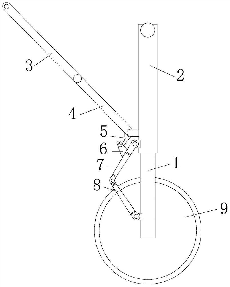 Pillar type landing gear leg retracting mechanism