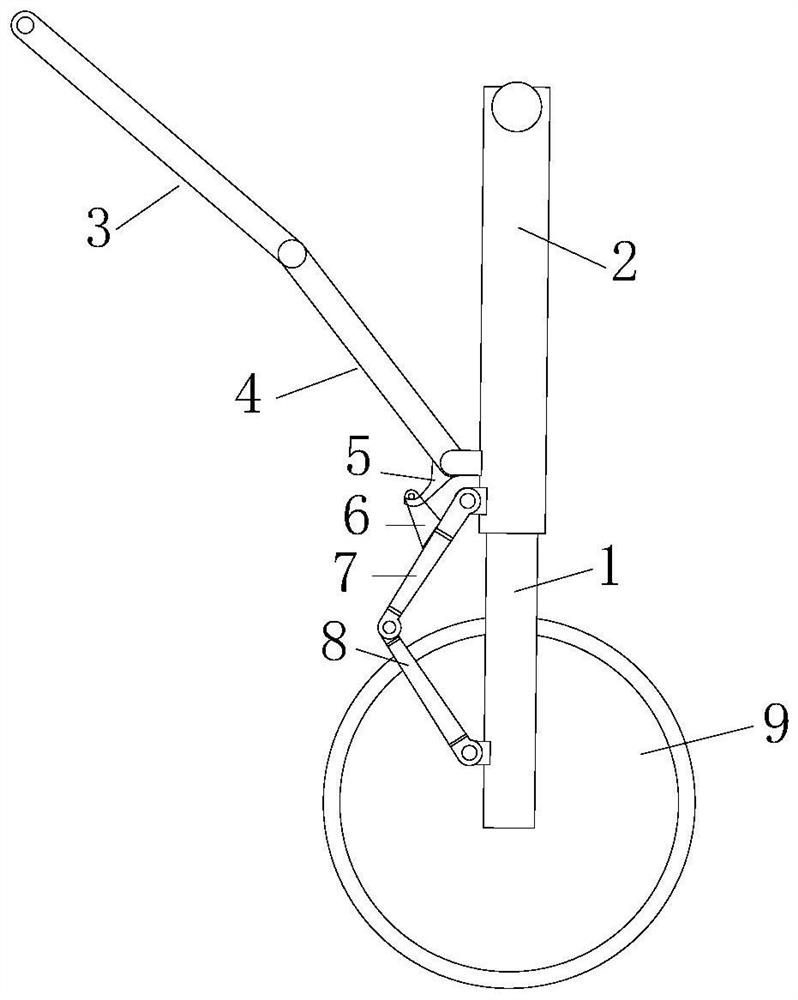 Pillar type landing gear leg retracting mechanism