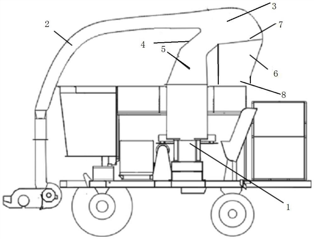A protective self-propelled straw granulator dust removal device