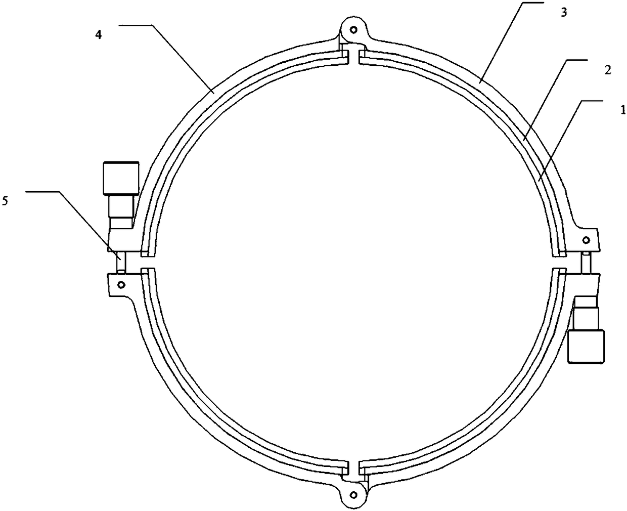 Flexible welding jig used for thin-walled cylinder type magnetic material parts