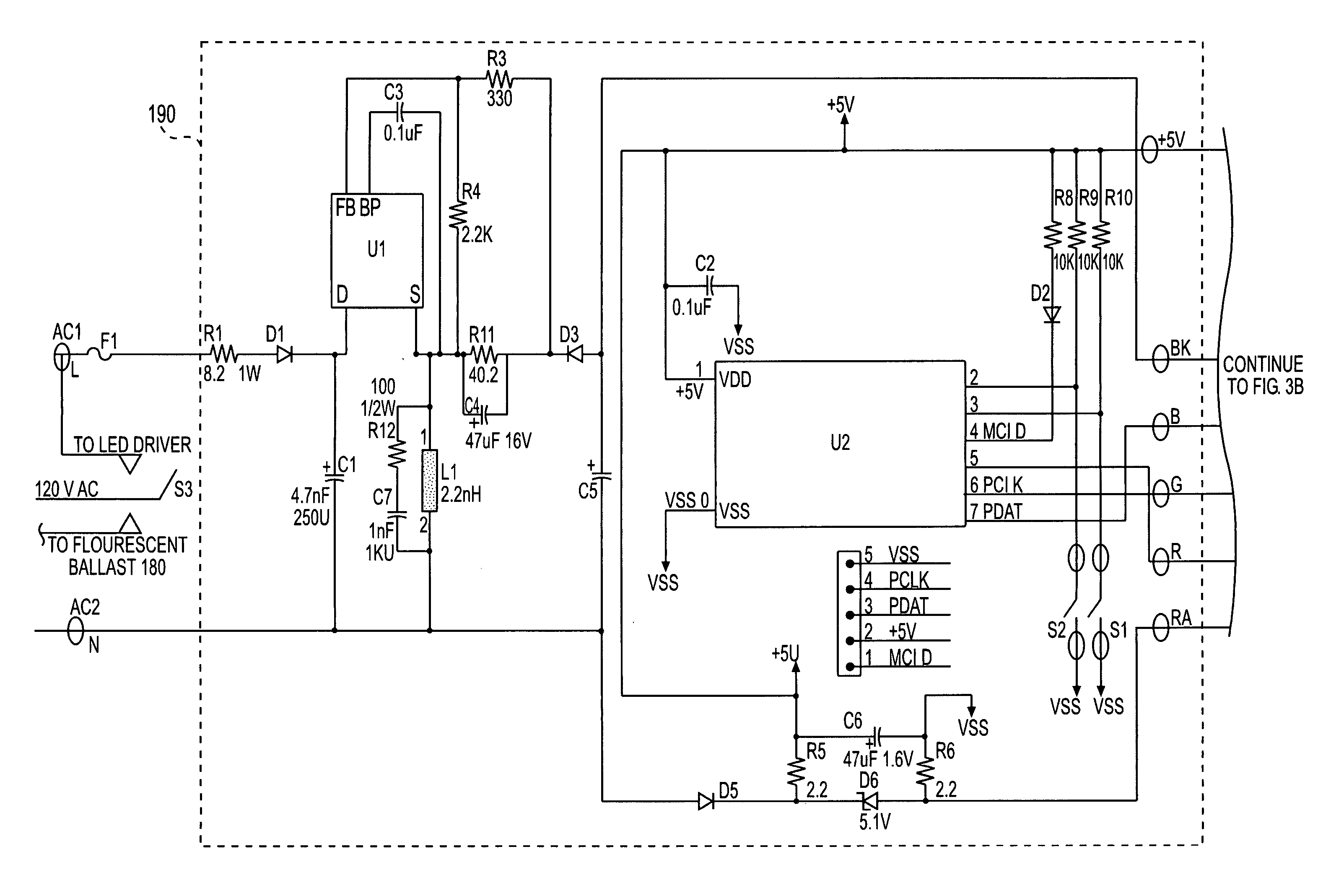 Lighting device having a circuit including a plurality of light emitting diodes, and methods of controlling and calibrating lighting devices