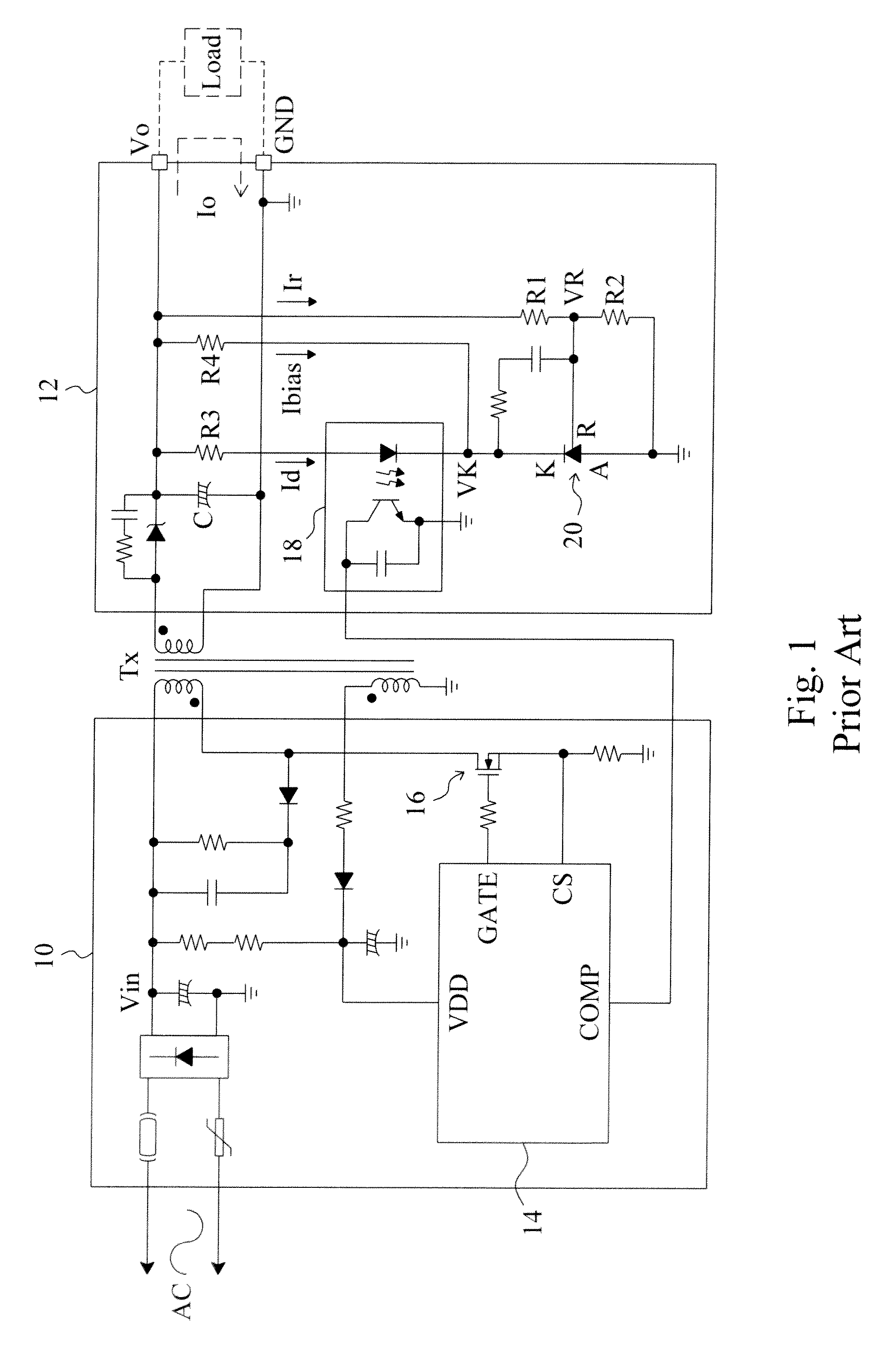 Apparatus and method for standby power reduction of a flyback power converter