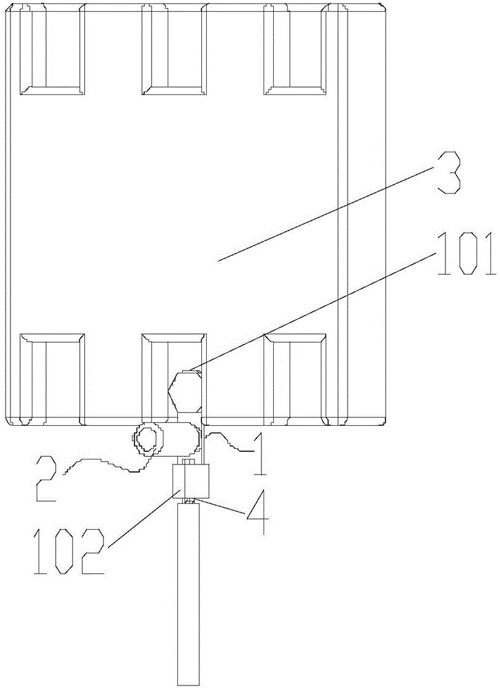 Connection device with grounding connector for electrical distribution box