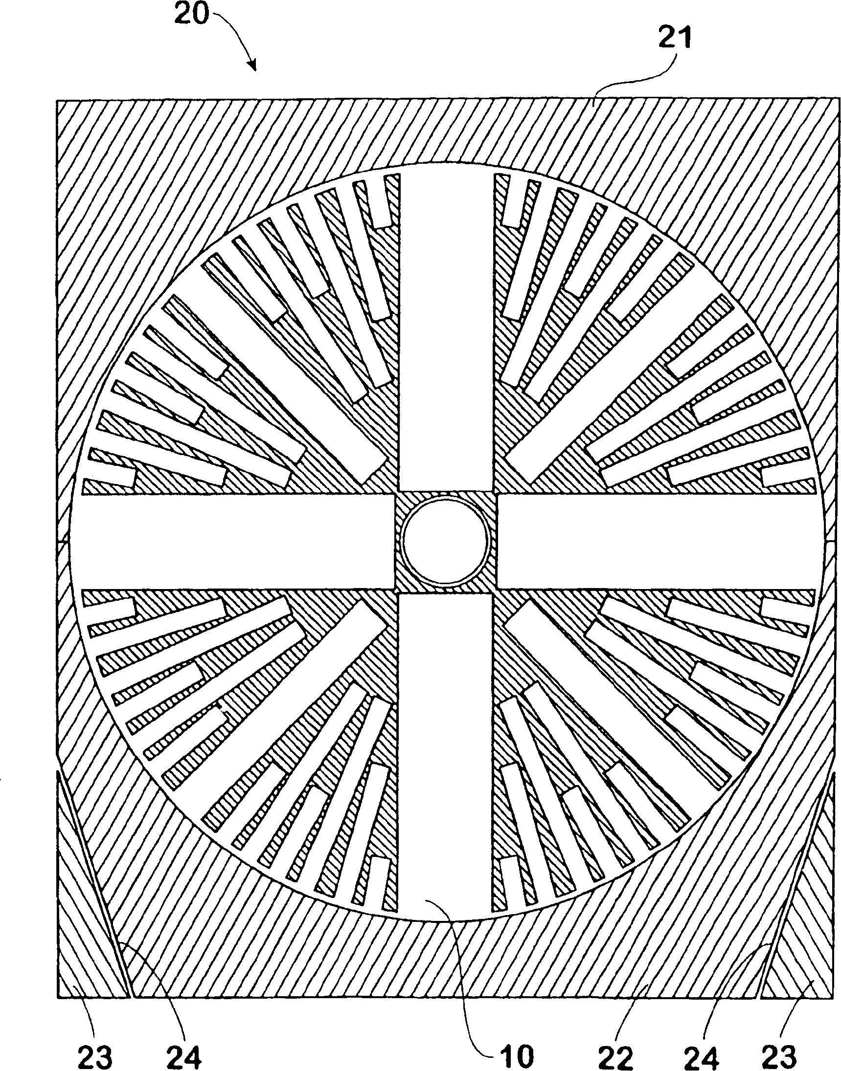 Projectile for radially deploying sub-projectiles