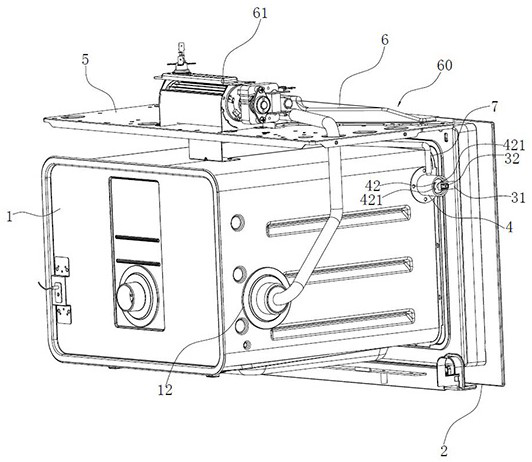 A door lock structure and steaming and cooking device with the door lock structure