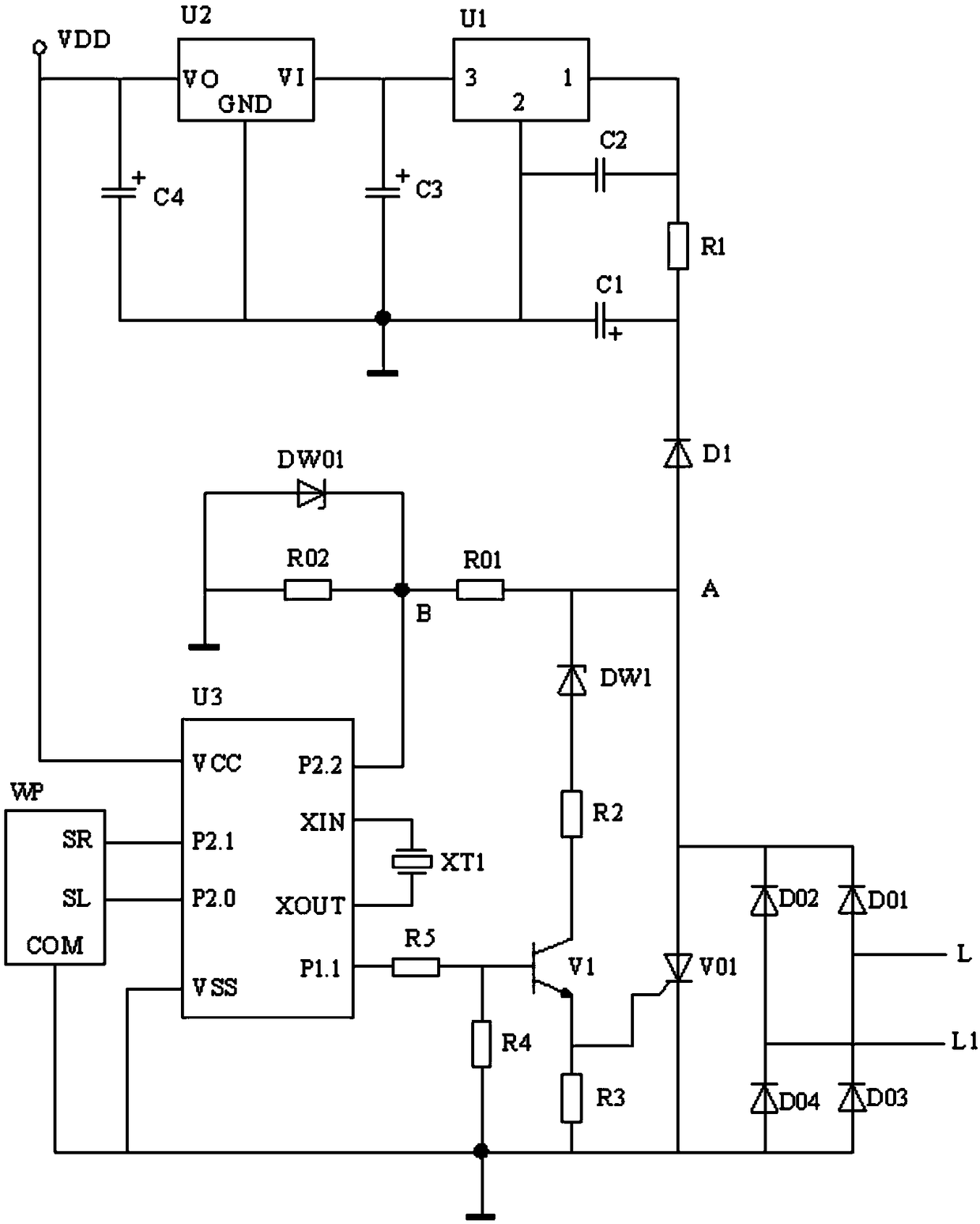 A method for wall control dimming of LED lamp