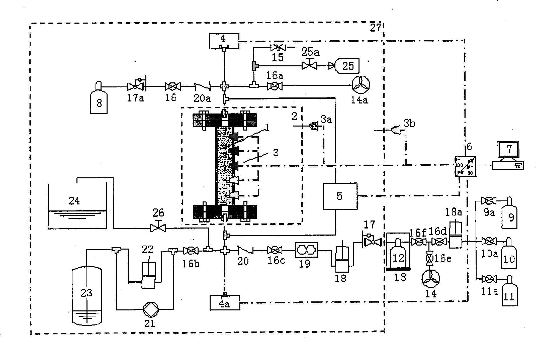 Detection device for synthesizing and decomposing gas hydrate