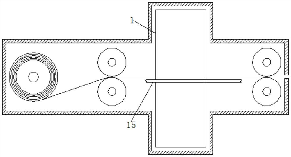 A device for stopping and variable-speed double-sided welding of packaging bags based on the principle of leverage