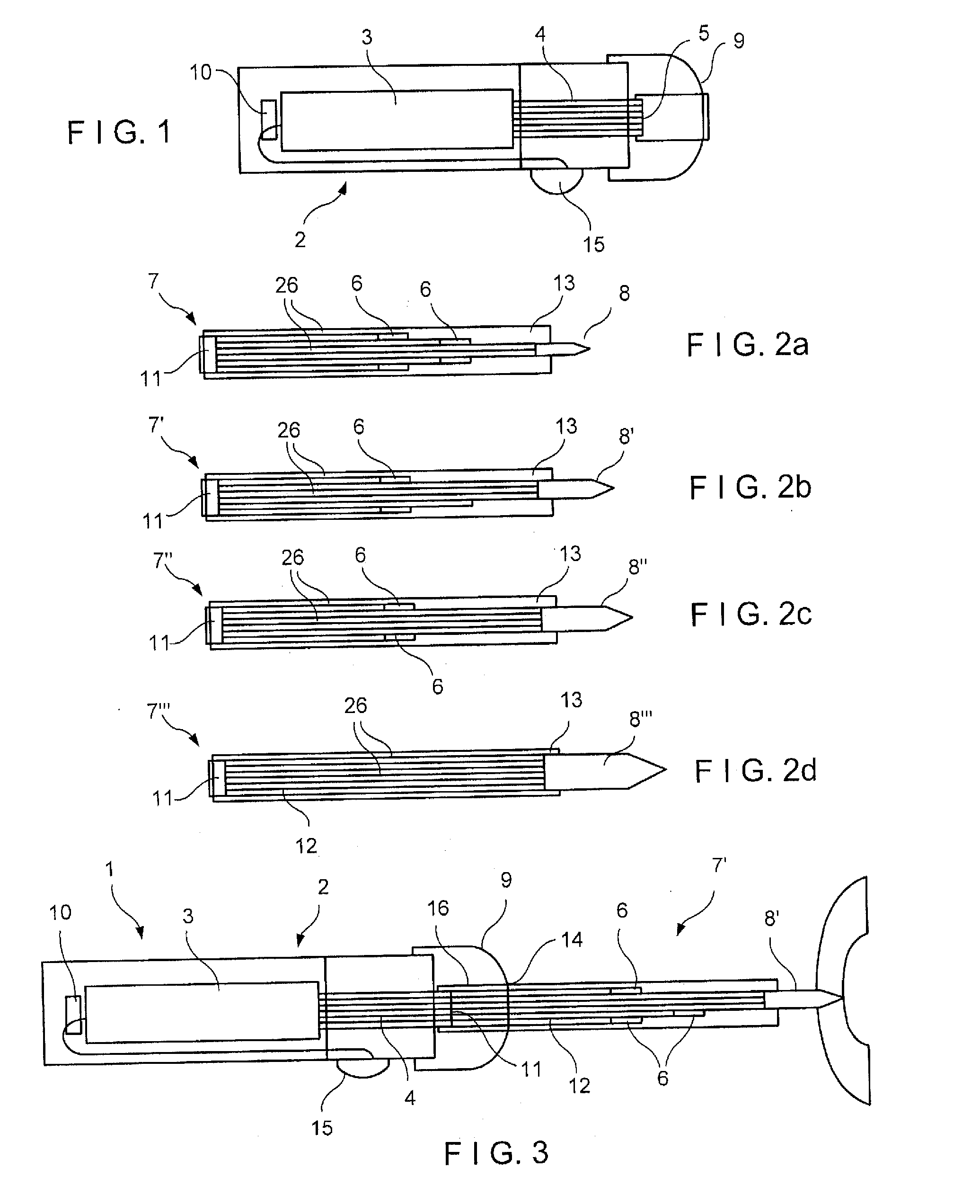 Kit for Implanting Heat Deformable Fixation Elements of Different Sizes