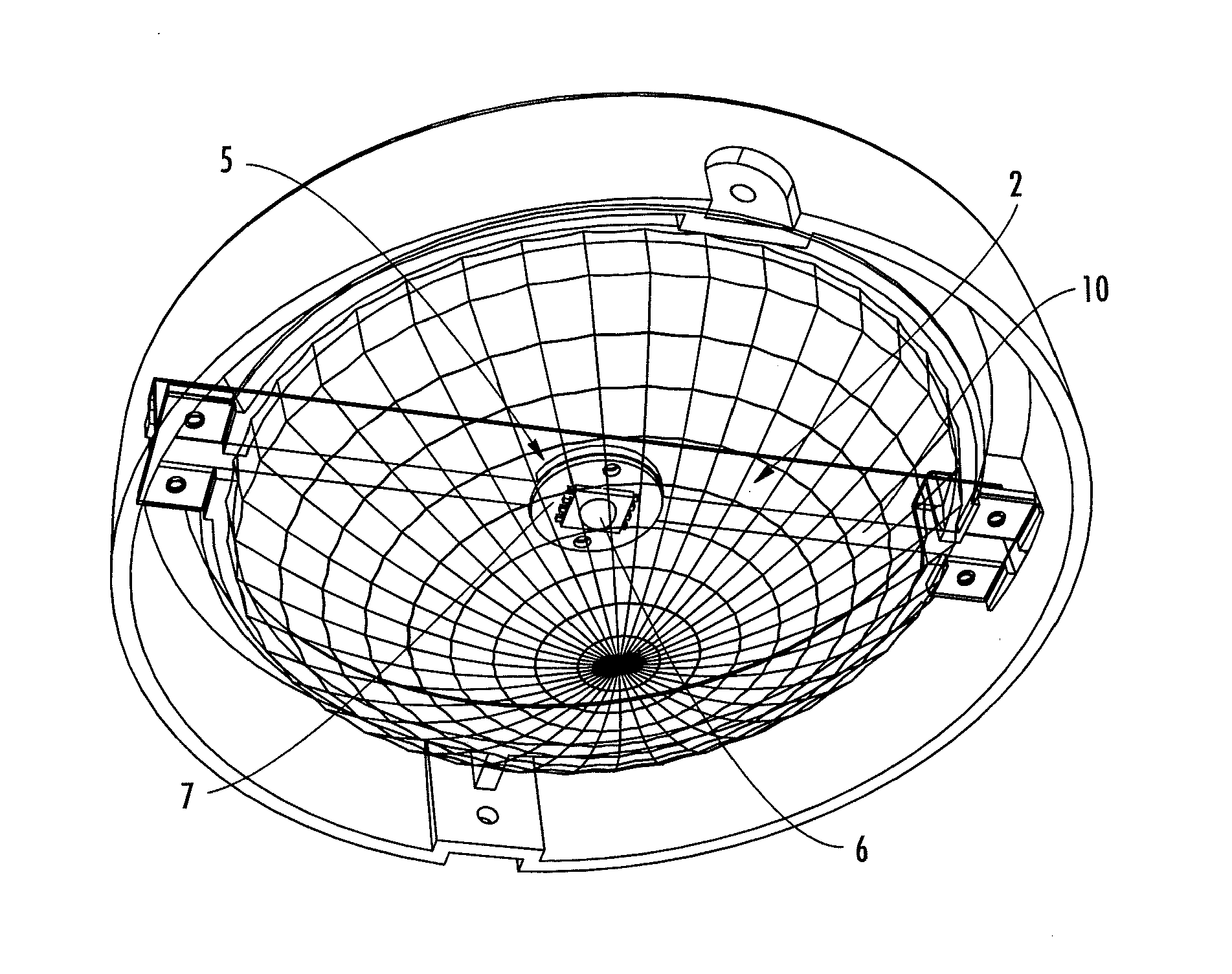 Non-glare reflective LED lighting apparatus with heat sink mounting