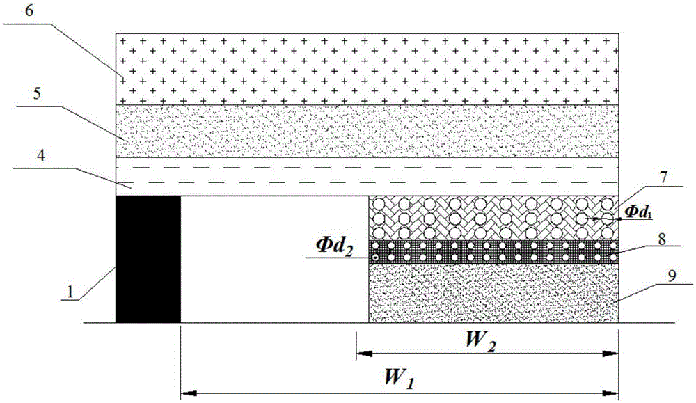 Reserved deformation stage-type grading yielding gob-side entry retaining gob-side filling body and construction method thereof