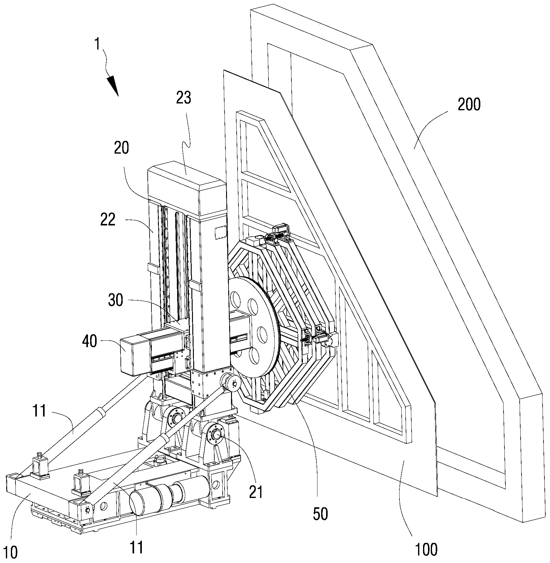 Device for enabling wall plates of wings to be automatically assembled onto and disassembled from frame