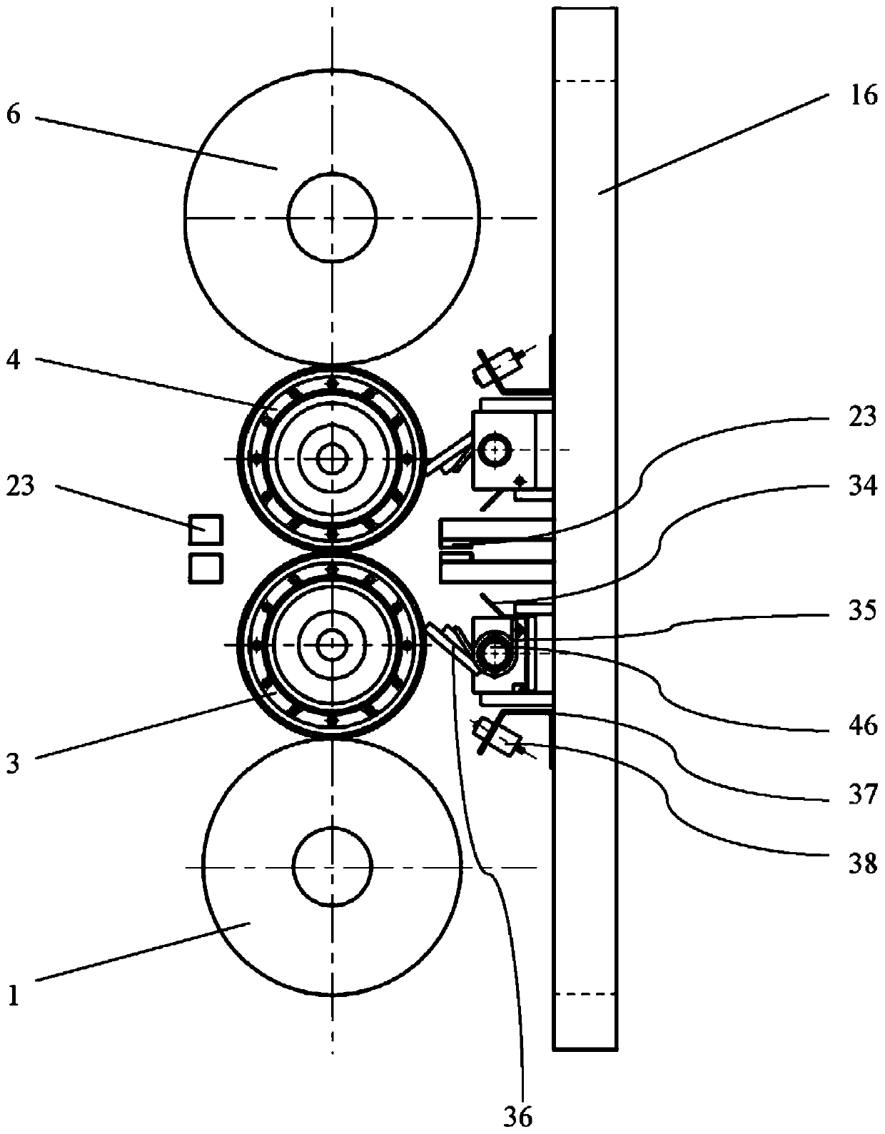 Four-roll lithium belt calendering mechanism