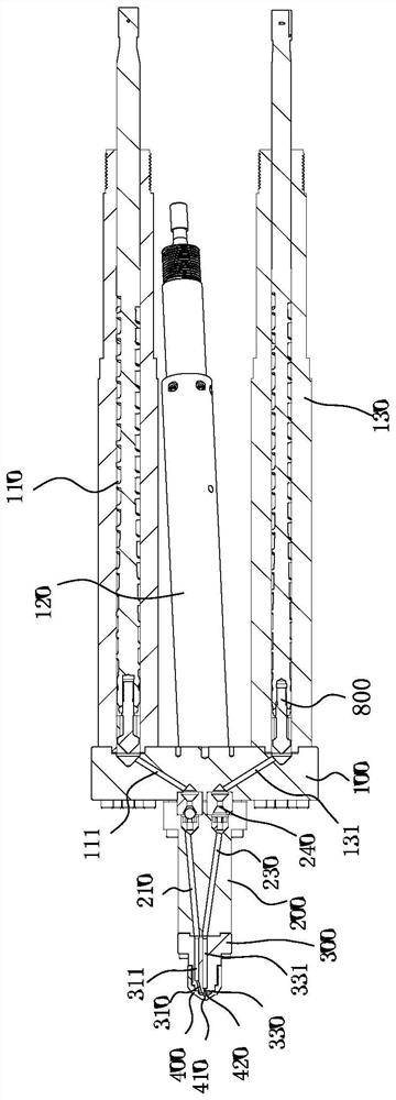 Multicolor converging injection mechanism