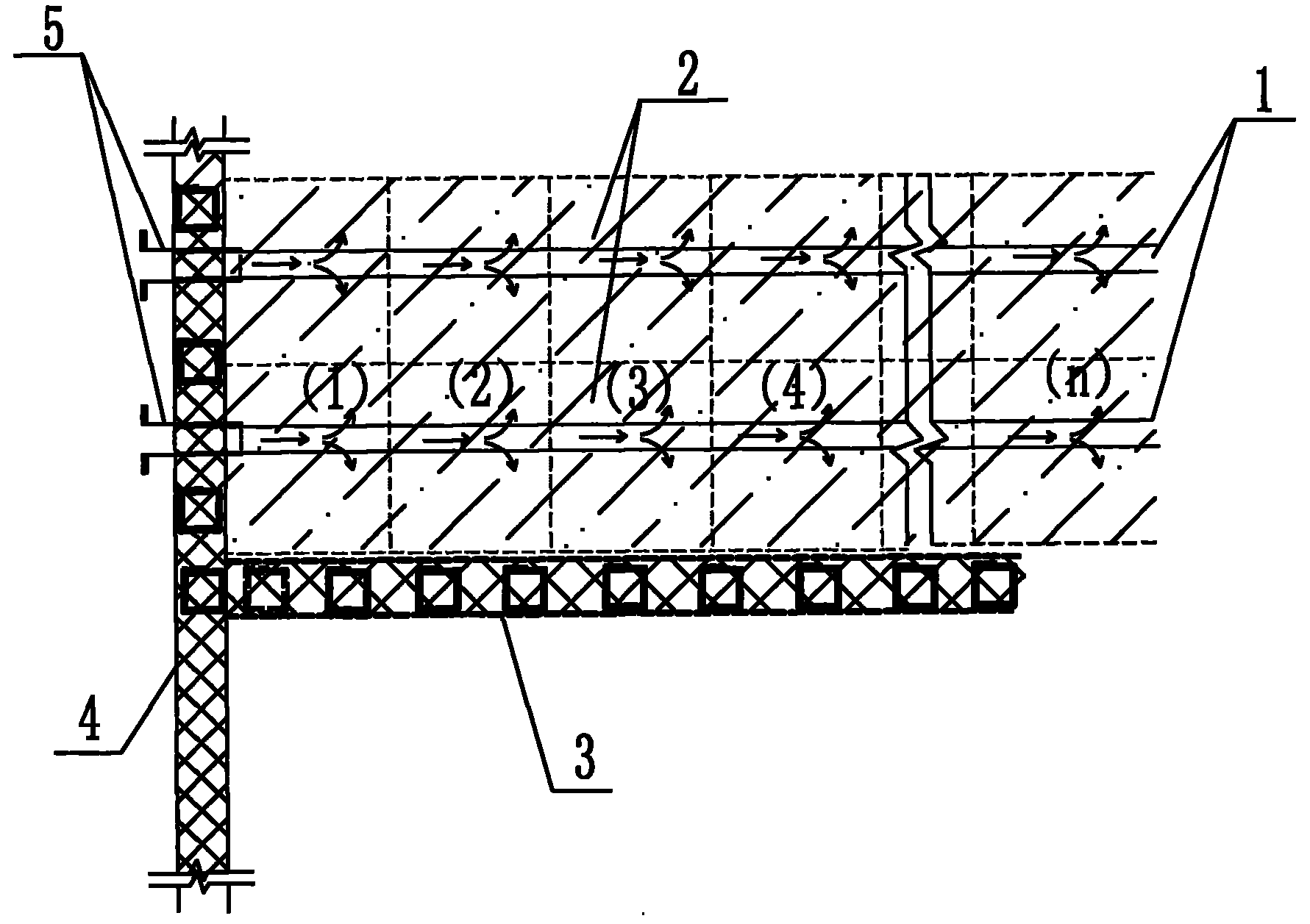 TGRM subsection moving-on type advanced deep hole grouting construction process