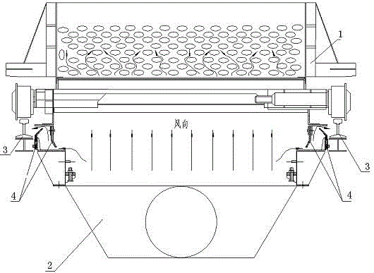 A dynamic sealing device for a sintering ring cooler