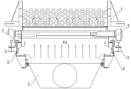 A dynamic sealing device for a sintering ring cooler