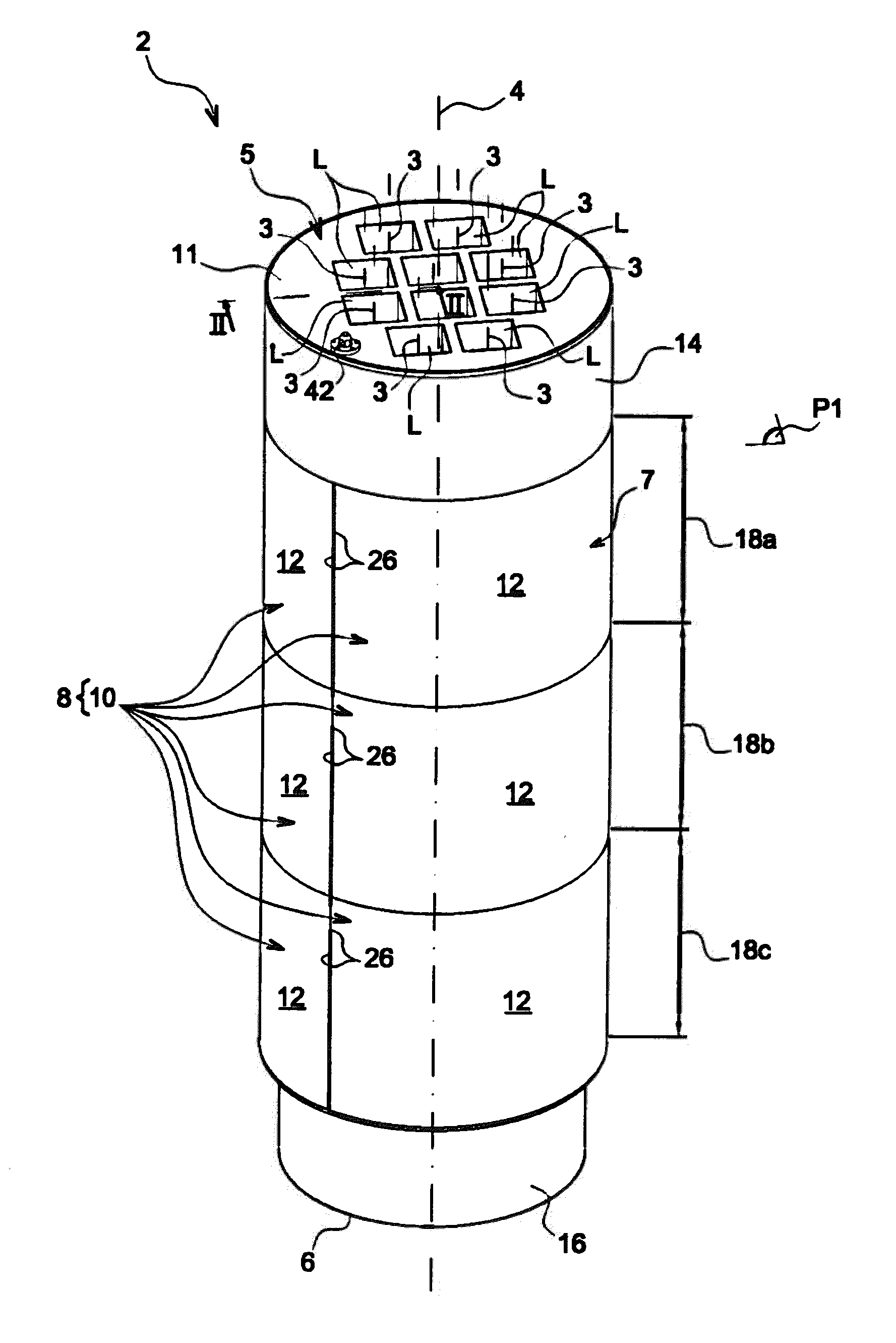 Container for the transport and/or storage of nuclear materials, the container comprising a mobile heat conduction structure