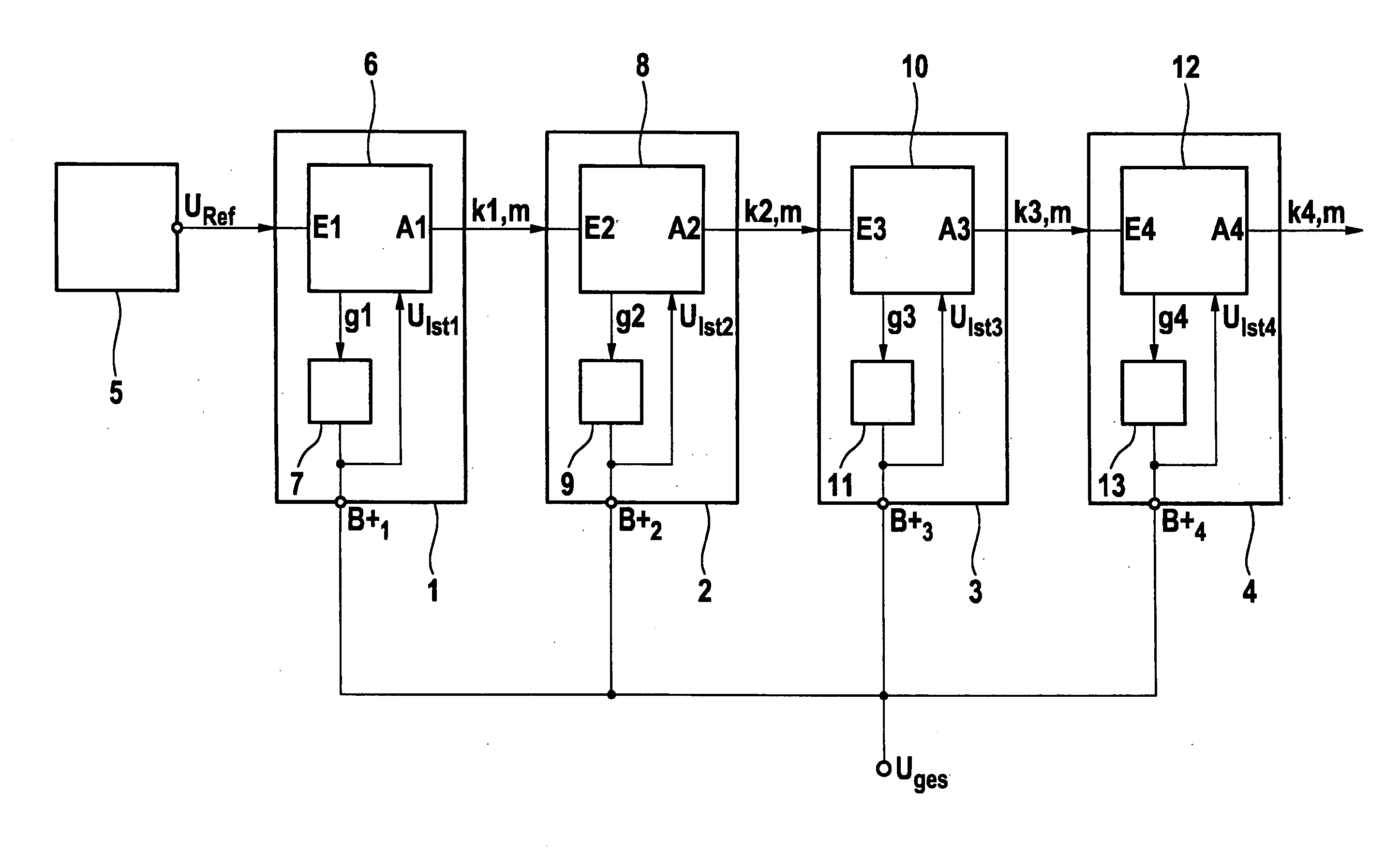 Method and Device for Providing a Supply Voltage by Means of Generator Units Connected in Parallel