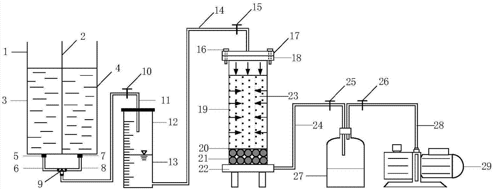 Microbial grouting test device and test method for uniformly solidifying silty soil