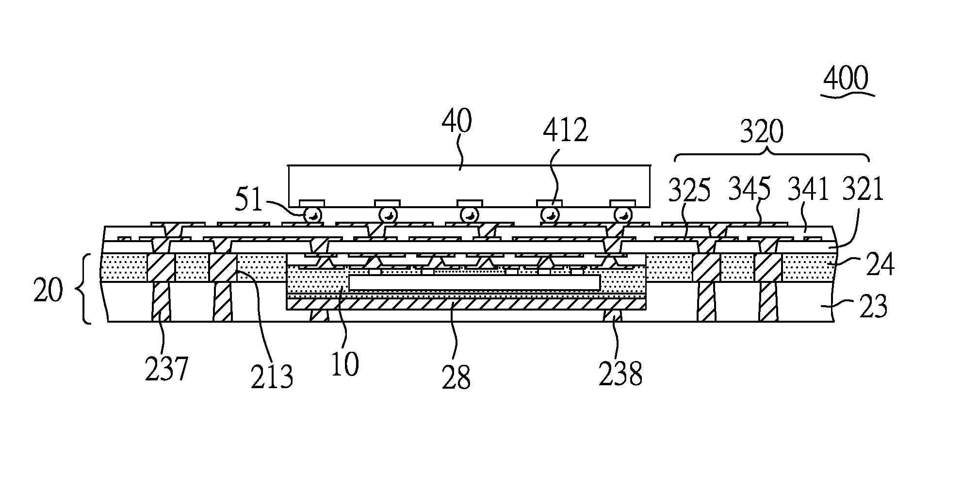 Face-to-face semiconductor assembly having semiconductor device in dielectric recess