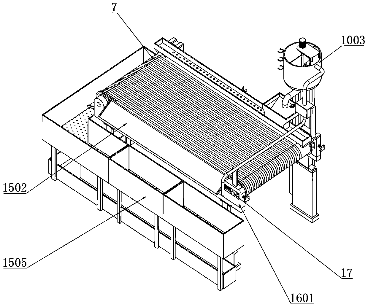 Belt shaker device for recovery operation of tungsten-slime