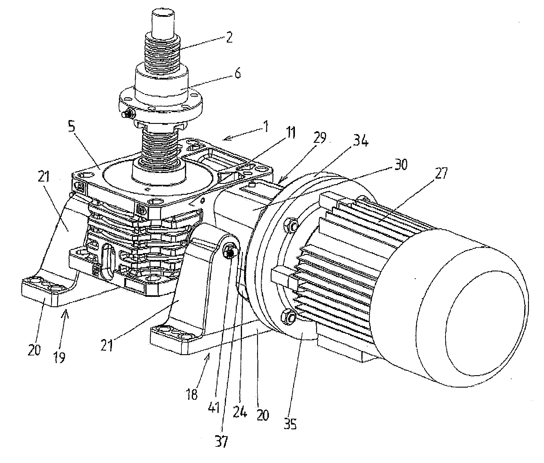 Adjusting device for positioning a load