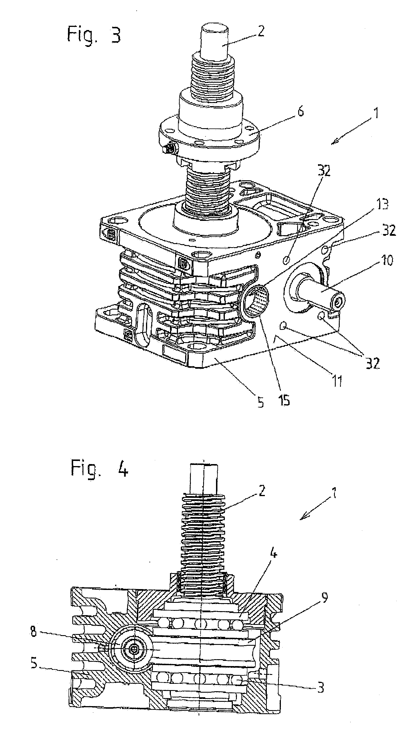 Adjusting device for positioning a load