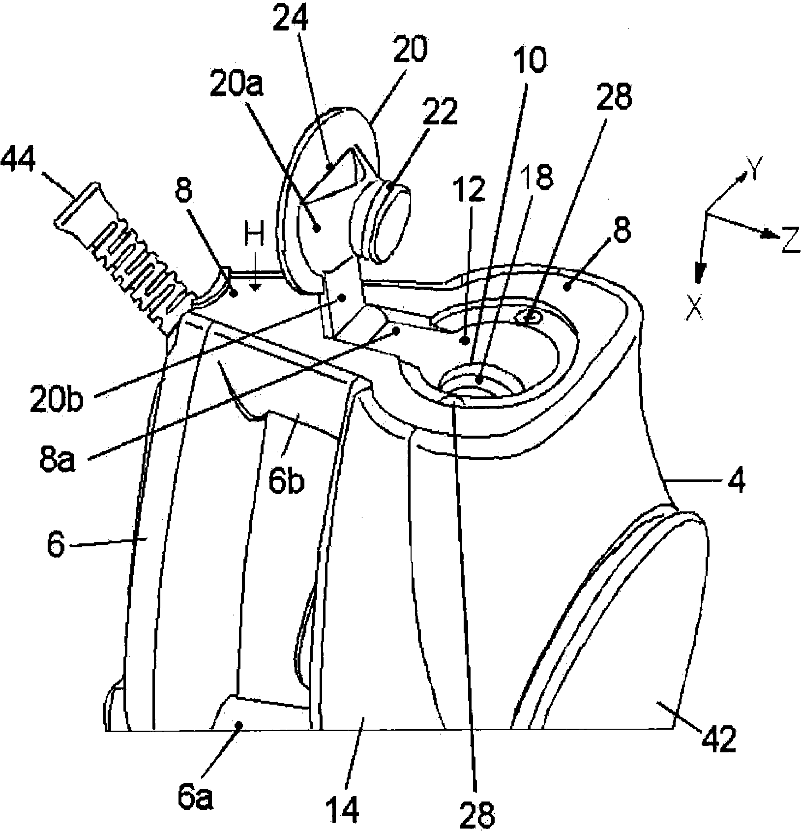 Steam ironing device comprising a rearward inlet