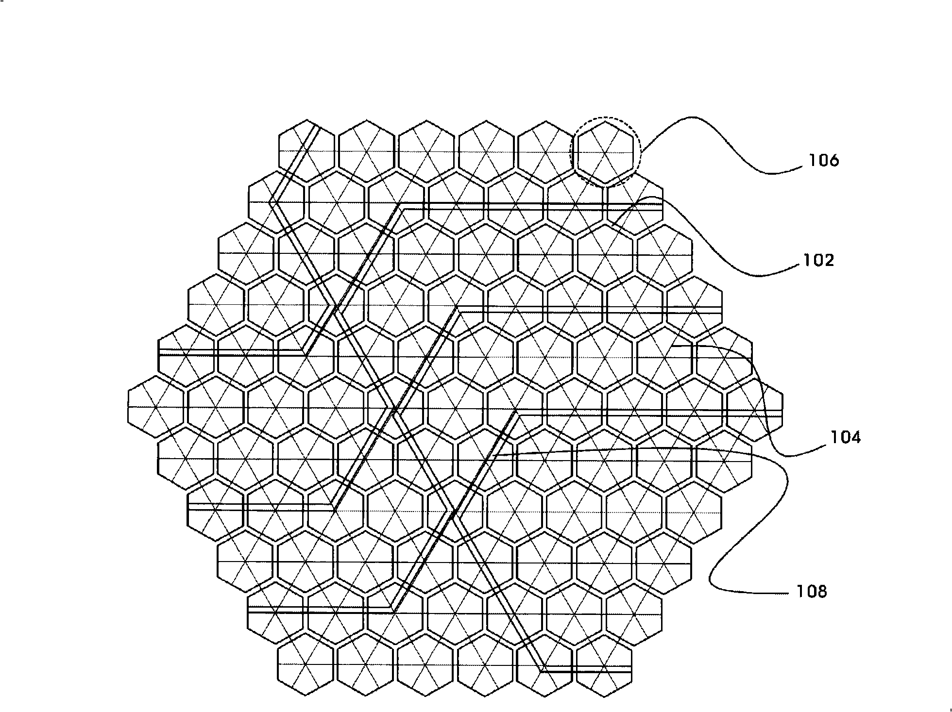Hexagonal roadway system and traffic control system thereof