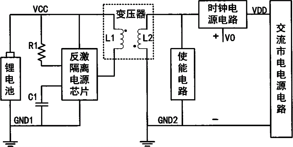 Isolation type battery power supply scheme