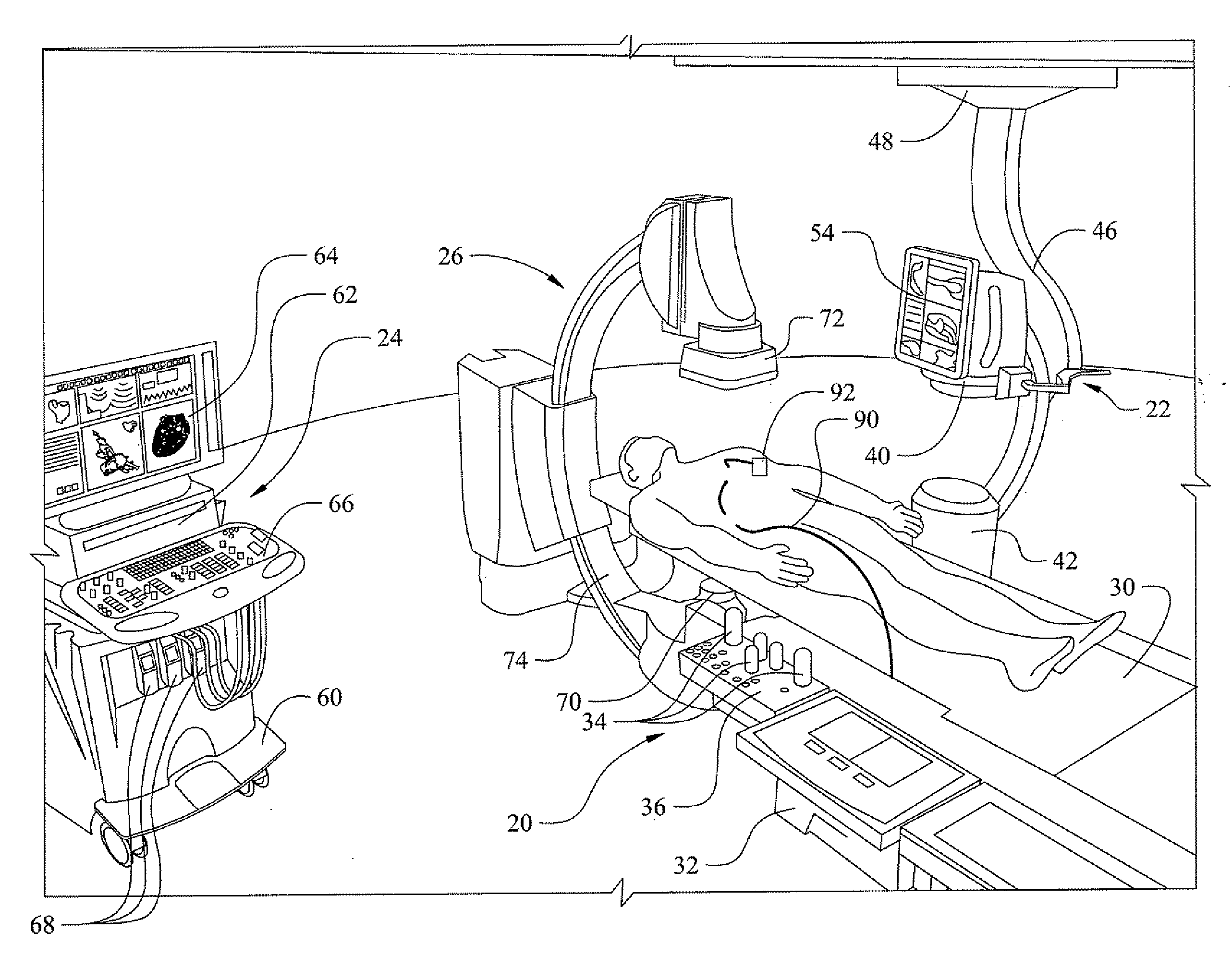 Operation of a remote medical navigation system using ultrasound image