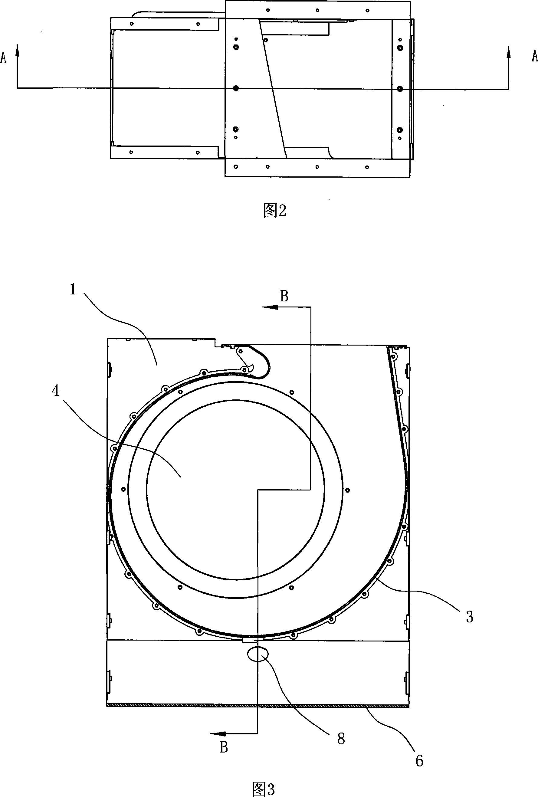 Spiral case of blower fan in apparatus with inlet air from two sides for sucking oil fume