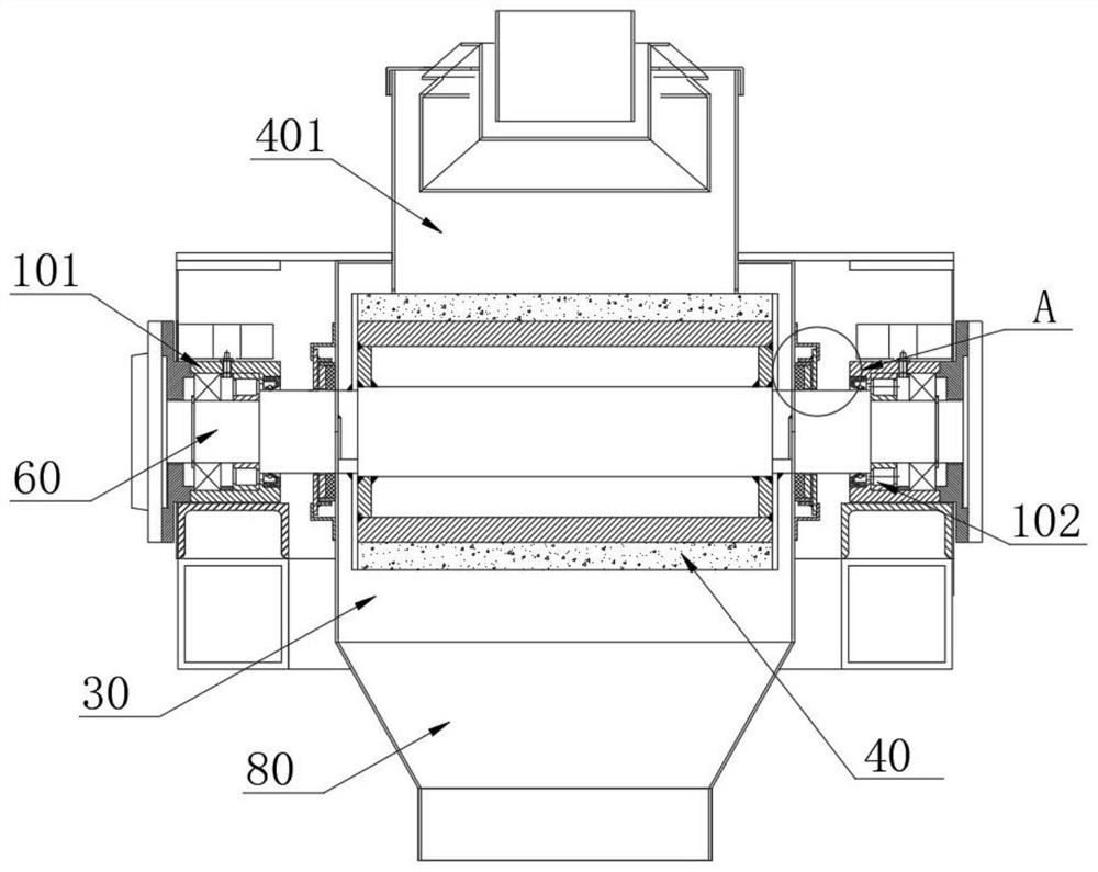 Efficient environment-friendly roll crusher and working method thereof