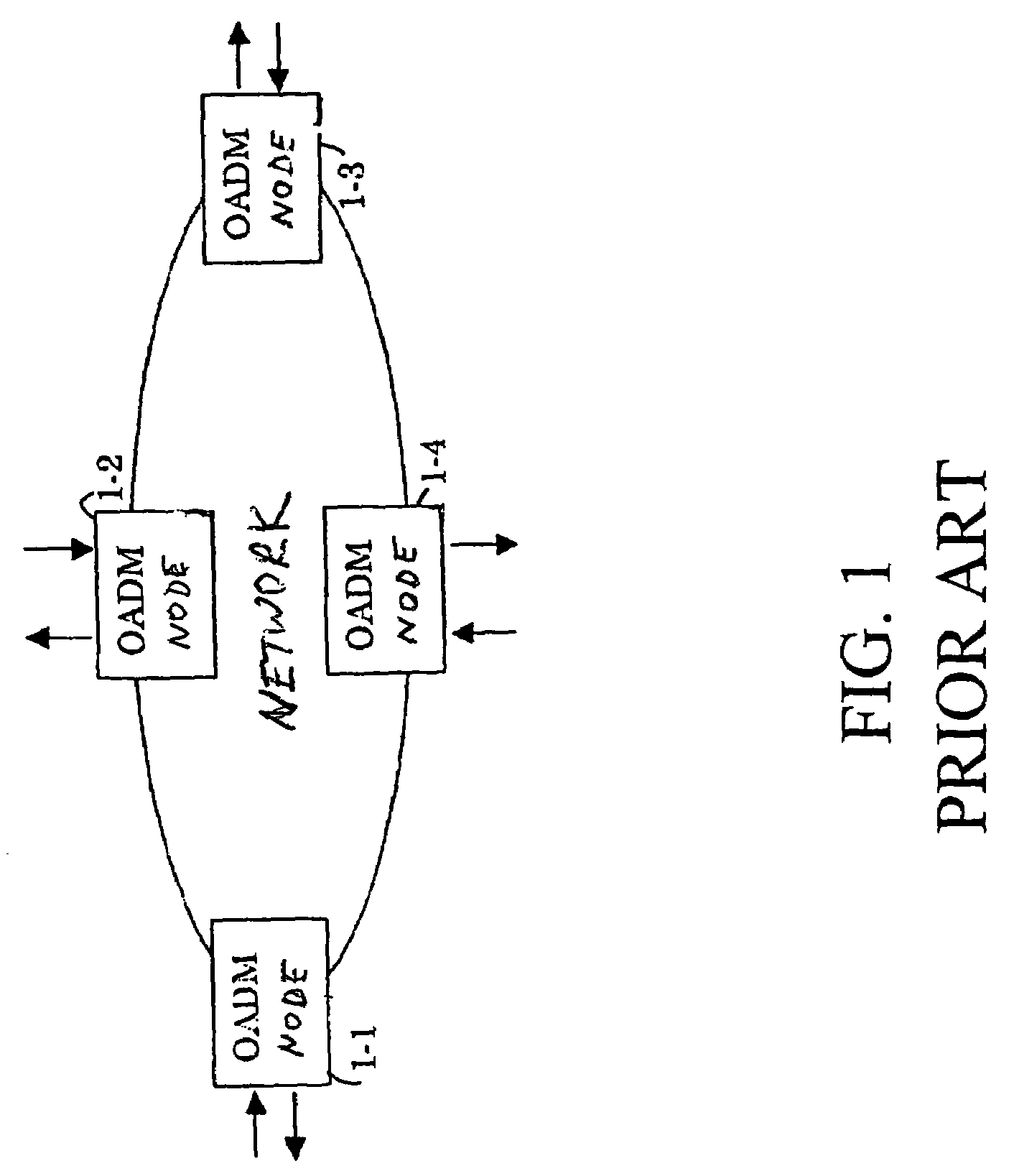 Optical repeater converting wavelength and bit rate between networks
