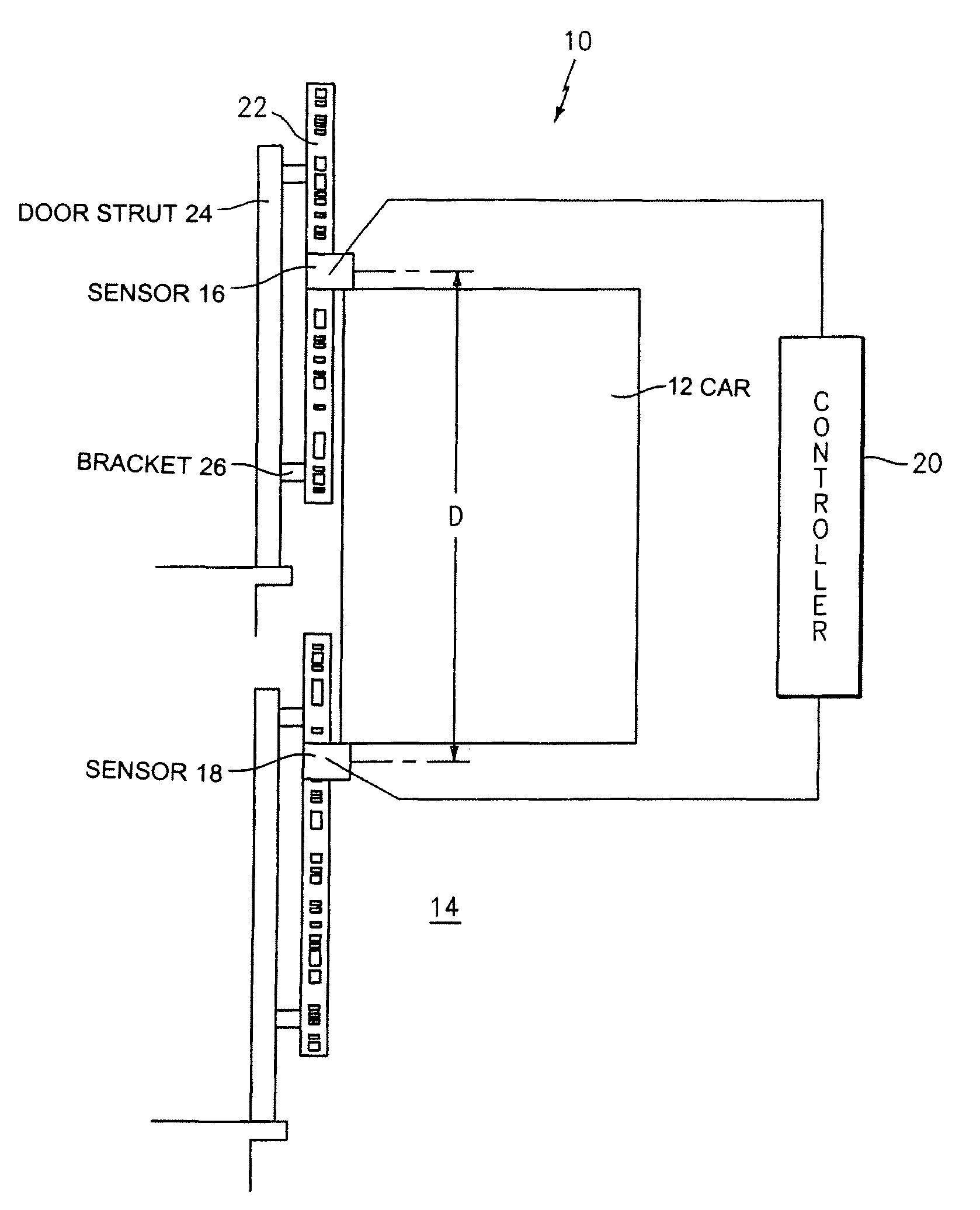 Elevator car position determining system and method using a signal filling technique