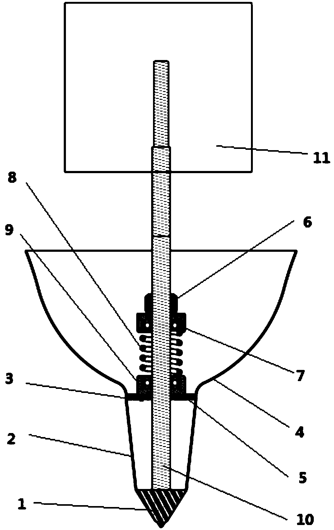 One-piece forming mechanism for transplanting seedlings, making nests and forming holes