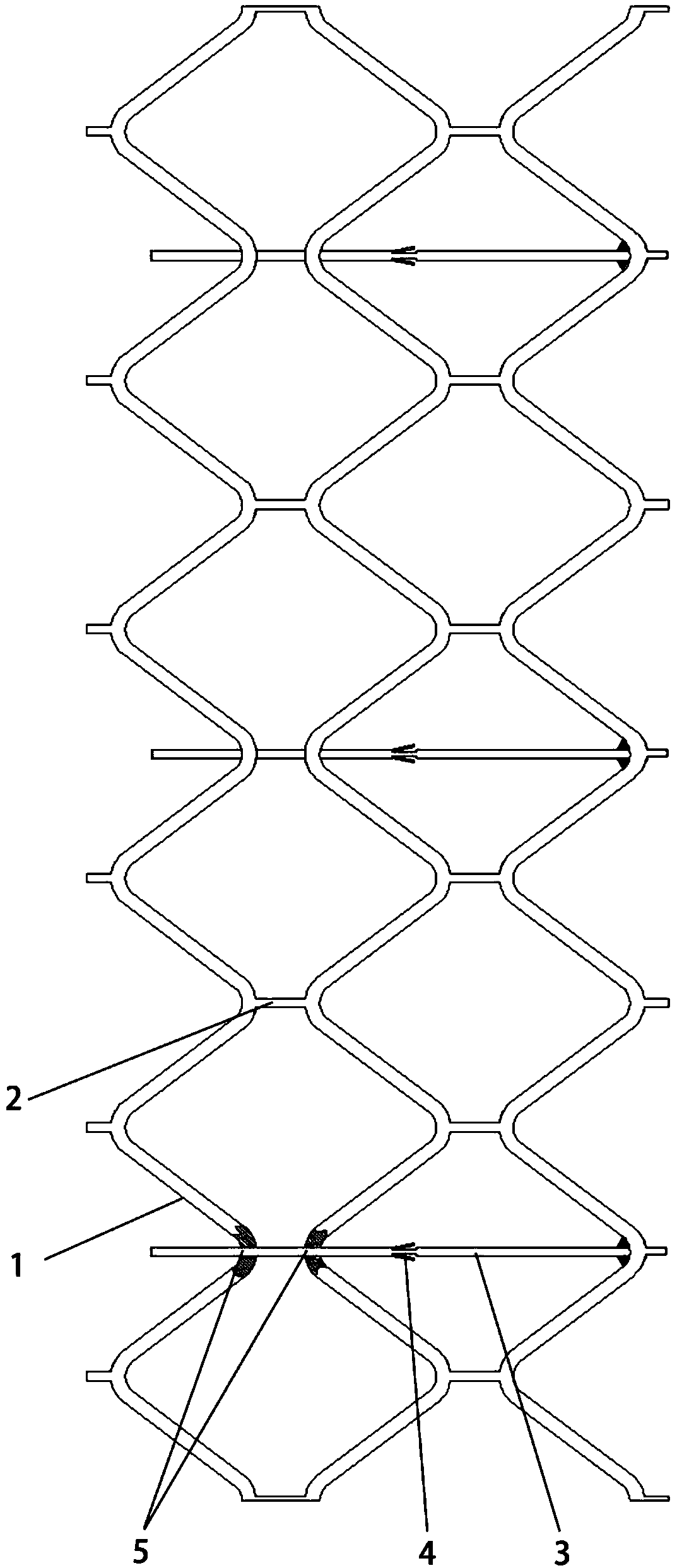 Degradable stent structure with low axial elongation rate