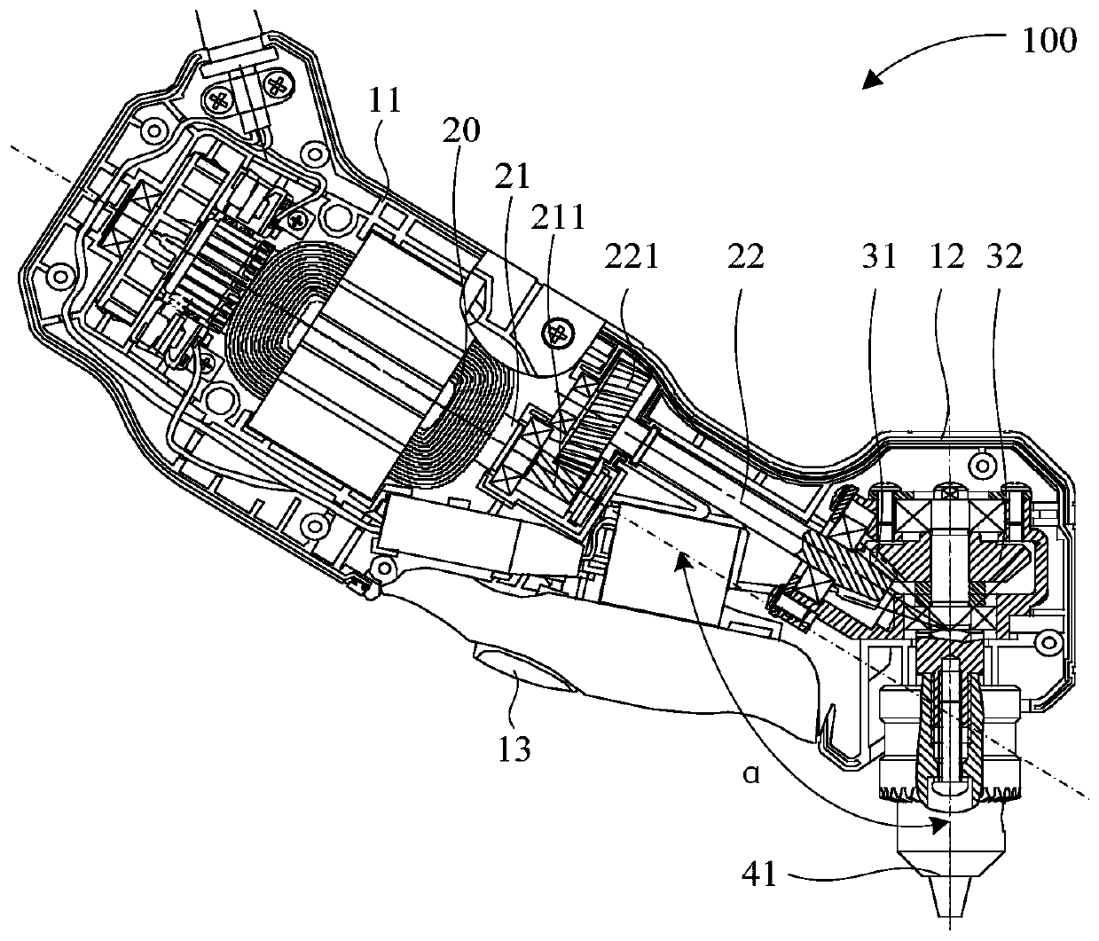 Handheld angle drill