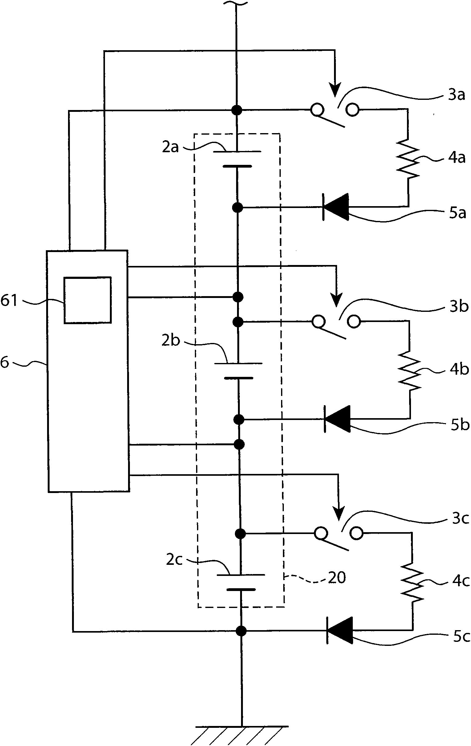 Power system and assembled battery controlling method